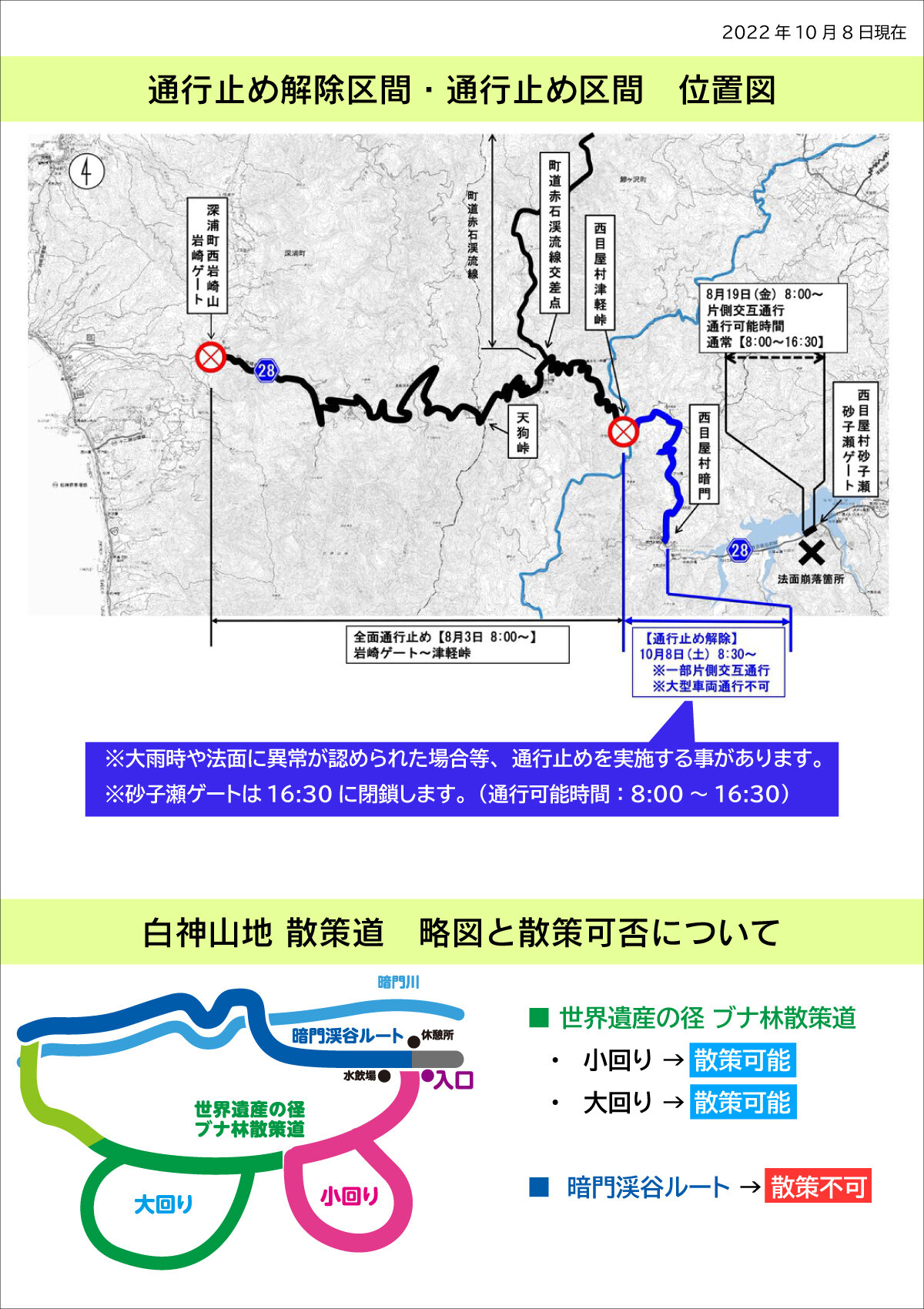 ANMON~津軽峠間の通行止めが解除されました